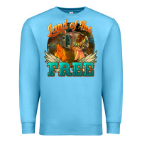 Ocean Blue Land of the free 4th of july Premium Sweatshirt - HowdyJamesFarm