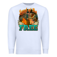 White Land of the free 4th of july Premium Sweatshirt - HowdyJamesFarm