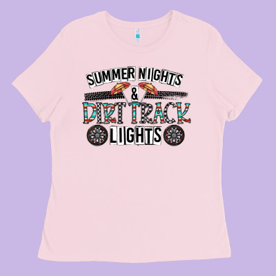 Summer Night & Dirt Track Lights Ladies Tee Designed By Cowhidedigitalart