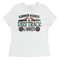 White summer night & dirt track lights Ladies Tee - CowhideDigitalArt