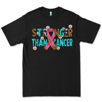 Black stronger than cancer with cancer ribbon Premium Tee - AdoDesignShop