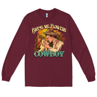 Burgundy bring me flowers cowboy Long Sleeve Tee - NancyCooperArtShop