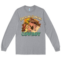 Heather Grey bring me flowers cowboy Long Sleeve Tee - NancyCooperArtShop