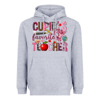 Heather Grey Cupid's Favorite Teacher Valentine's Day Heavyweight Hoodie - HowdyJamesFarm