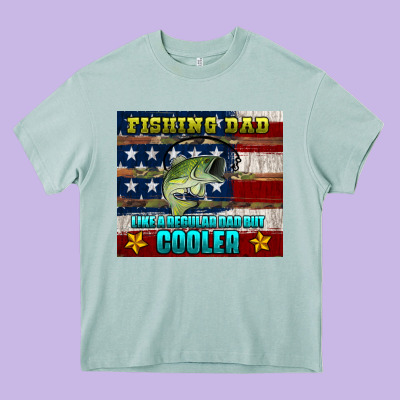 Fishing Dad Like A Regular But Cooler Heavy Core Tee Designed By Hra Design Shop