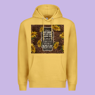 We Let The Liquor Talk With Sunflowers Premium Hoodie Designed By Tumblerdesignbyshophia