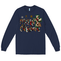 Navy merry christmas Long Sleeve Tee - JahusDesignShop