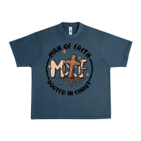 Midnight Navy man of faith Urban Heavy Tee - MaliasSmallBusiness