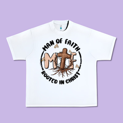 Man Of Faith Urban Heavy Tee Designed By Maliassmallbusiness