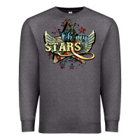 Charcoal Heather Oh my stars America wings 4th of july Premium Sweatshirt - HowdyJamesFarm