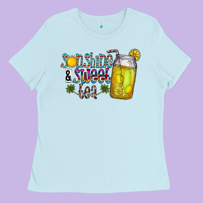 Sunshine & Sweet Tea Ladies Tee Designed By Cowhidedigitalart