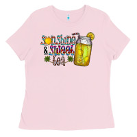 Bubblegum Pink sunshine & sweet tea Ladies Tee - CowhideDigitalArt