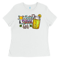 White sunshine & sweet tea Ladies Tee - CowhideDigitalArt