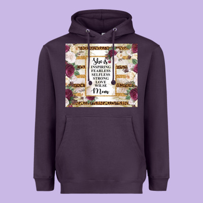 Mother's Day She Is Inspiring Fearless Selfless Strong Love Wilse Mom  Heavyweight Hoodie Designed By Tumblerdesignbyshophia
