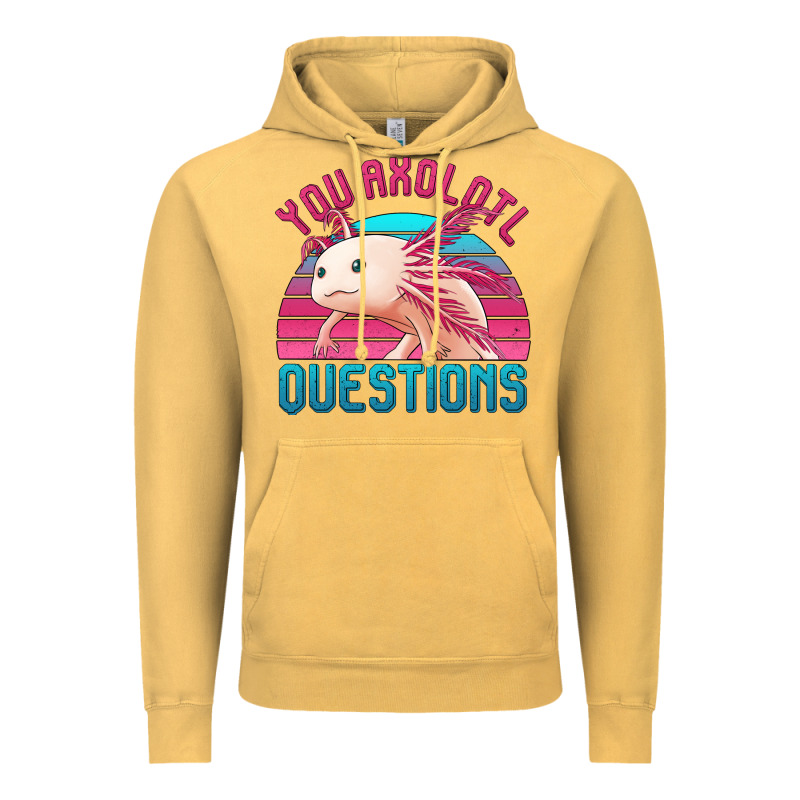You Axolotl Questions 80's Retro Sunset Vintage Hoodie by Jasminsmagicworld | Teevron
