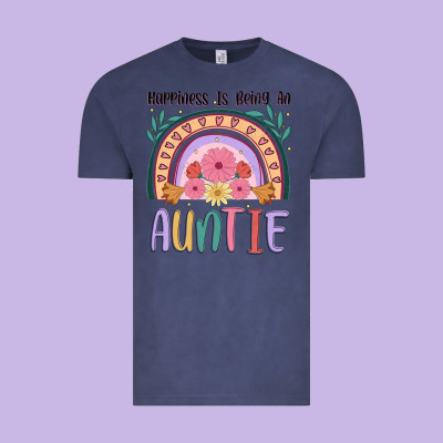 Happiness Is Being An Auntie Vintage Tee Designed By Jahusdesignshop