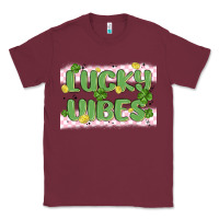 Burgundy lucky vibes Classic Tee - MaliasSmallBusiness