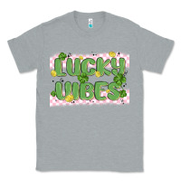 Heather Grey lucky vibes Classic Tee - MaliasSmallBusiness
