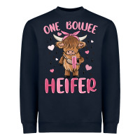 Navy one boujee heifer Heavyweight Sweatshirt - MaliasSmallBusiness