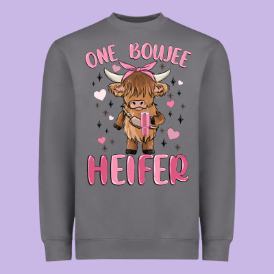One Boujee Heifer Heavyweight Sweatshirt Designed By Maliassmallbusiness