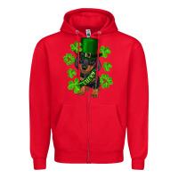 Red st. patrick's day lucky dachshund puppy Zipper Hoodie - RanaPortraitStore