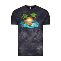 Cloud Black sunset beach scene Vintage Tee - MaliasSmallBusiness