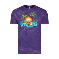 Cloud Purple sunset beach scene Vintage Tee - MaliasSmallBusiness