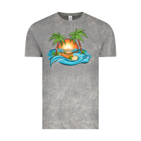 Cloud Rock sunset beach scene Vintage Tee - MaliasSmallBusiness
