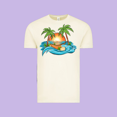 Sunset Beach Scene Vintage Tee Designed By Maliassmallbusiness