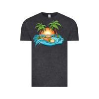 Vintage Black sunset beach scene Vintage Tee - MaliasSmallBusiness