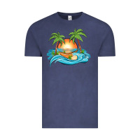 Vintage Denim sunset beach scene Vintage Tee - MaliasSmallBusiness