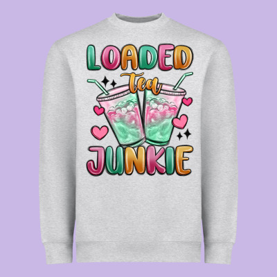 Loaded Tea Junkie Heavyweight Sweatshirt Designed By Maliassmallbusiness