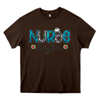Chocolate Brown Nurse life Heavy Core Tee - CowhideDigitalArt