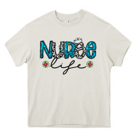 Cream Nurse life Heavy Core Tee - CowhideDigitalArt