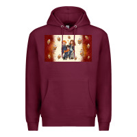 Burgundy cartoon wizards Premium Hoodie - TumblerDesignByShophia