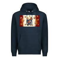 Navy cartoon wizards Premium Hoodie - TumblerDesignByShophia