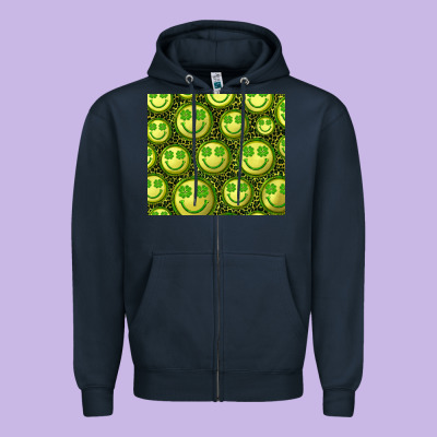 St. Patrick's Day Lucky Face Zipper Hoodie Designed By Ranaportraitstore