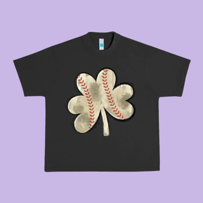 Baseball Distressed Shamrock Urban Heavy Tee Designed By Maliassmallbusiness