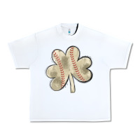 White baseball distressed shamrock Urban Heavy Tee - MaliasSmallBusiness