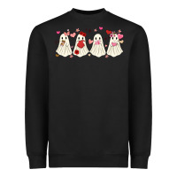 Black valentines day ghost Heavyweight Sweatshirt - MaliasSmallBusiness