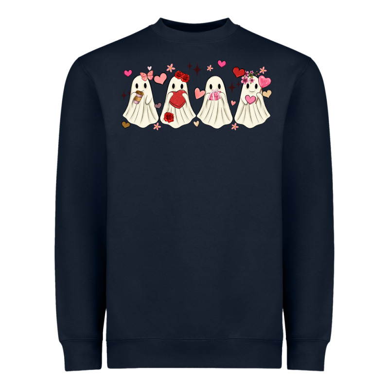 Valentines Day Ghost Heavyweight Sweatshirt by MaliasSmallBusiness | Teevron