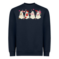 Navy valentines day ghost Heavyweight Sweatshirt - MaliasSmallBusiness