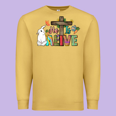 He Is Alive Easter Day Premium Sweatshirt Designed By Howdyjamesfarm