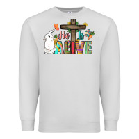 Dove Grey He is alive Easter Day Premium Sweatshirt - HowdyJamesFarm