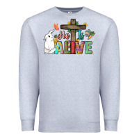 Heather Grey He is alive Easter Day Premium Sweatshirt - HowdyJamesFarm