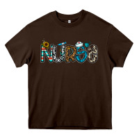 Chocolate Brown nurse Heavy Core Tee - CowhideDigitalArt