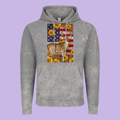Western American Deer Vintage Hoodie Designed By Lillyallendesigns