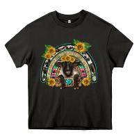 Asphalt suffolk ewe front sunflowers rainbow Heavy Core Tee - BarkalooDesign