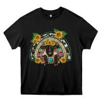 Black suffolk ewe front sunflowers rainbow Heavy Core Tee - BarkalooDesign