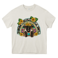 Suffolk Ewe Front Sunflowers Rainbow Heavy Core Tee | Teevron
